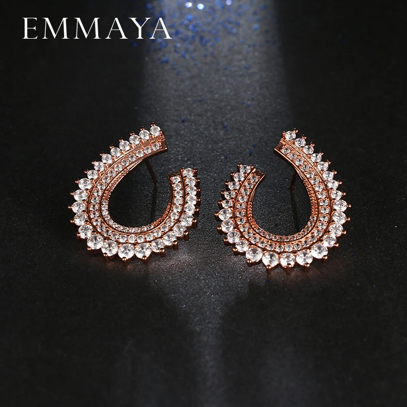 EMMAYA Новые популярные ювелирные изделия роскошные большие серьги гвоздики из