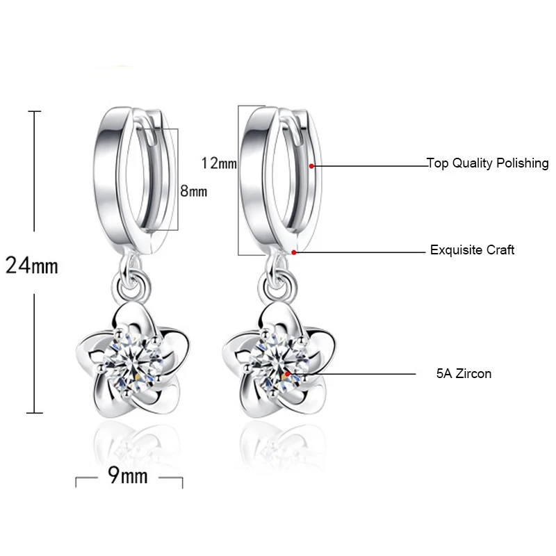 Женские серьги подвески из серебра 925 пробы с фианитами|Серьги-подвески| |