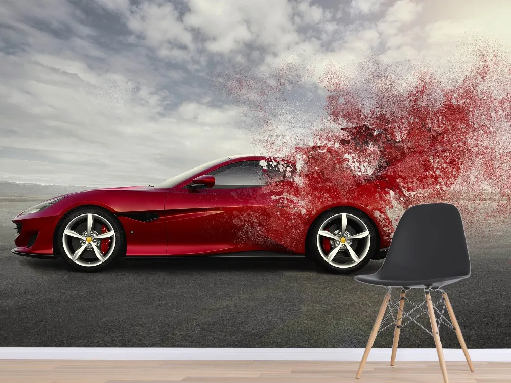 

[Самоклеющиеся] 3D креативный автомобильный постер 2 настенная бумага настенная печать настенные наклейки