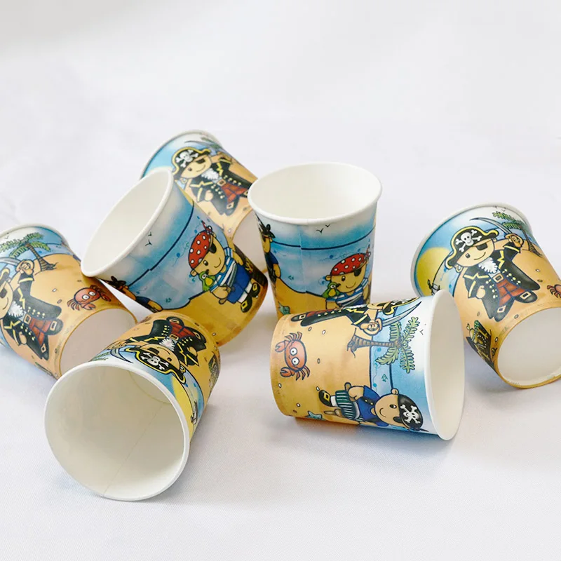8 шт одноразовые бумажные десертные чашки серии Пиратская тема для детей день