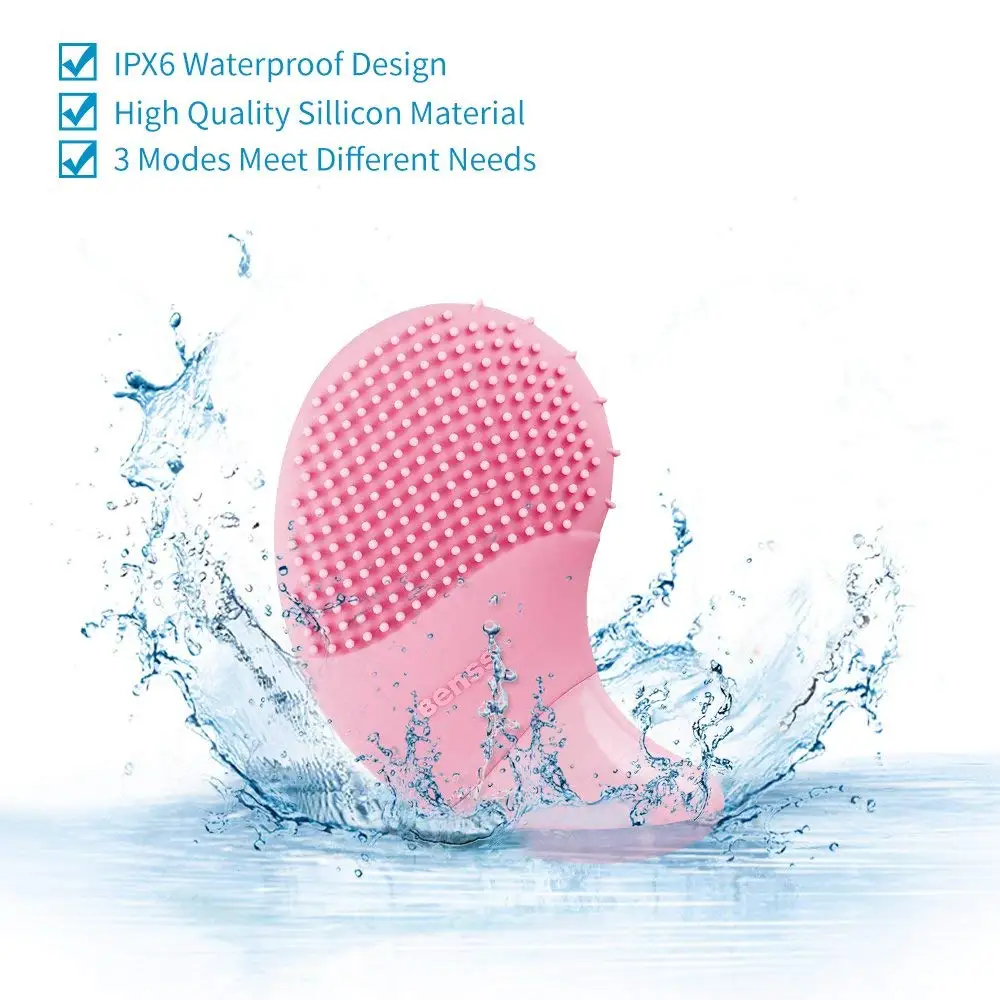 Электрическая Очищающая щетка для лица Sonic Vibration Face Cleaner силиконовая Глубокая