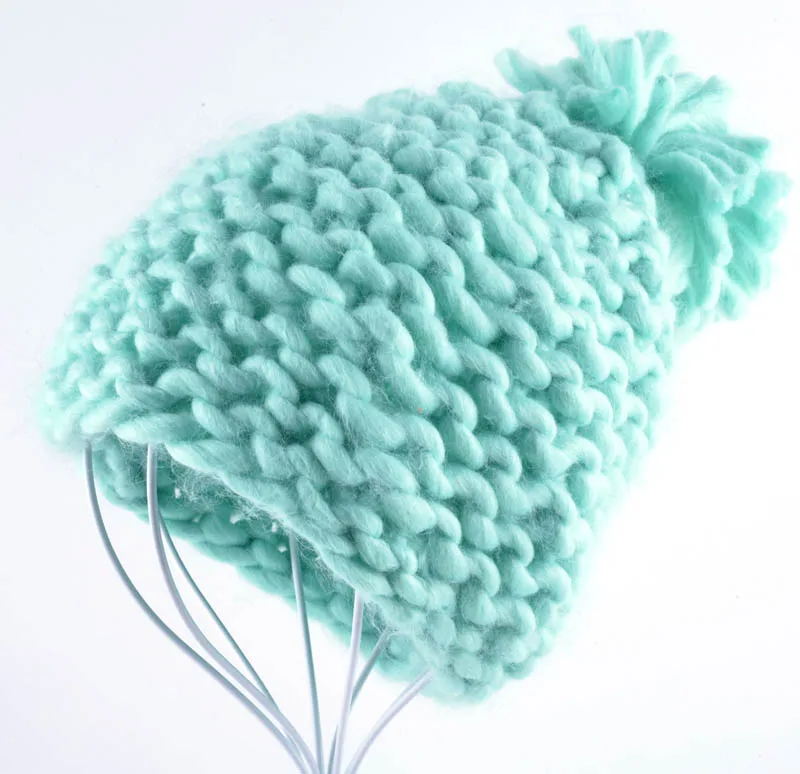 Милая и Милая зимняя женская шапка gorros, вязаная шапка для женщин, шерстяной берет из необработанной шерсти, сохраняющая тепло, милые шапочки для девочек - Цвет: Зеленый