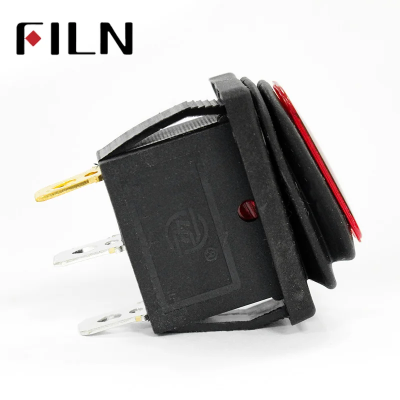 FILN KCD3 220V IP67 водонепроницаемый мини вкл/выкл тумблер 3 шпильки крышка автомобиля