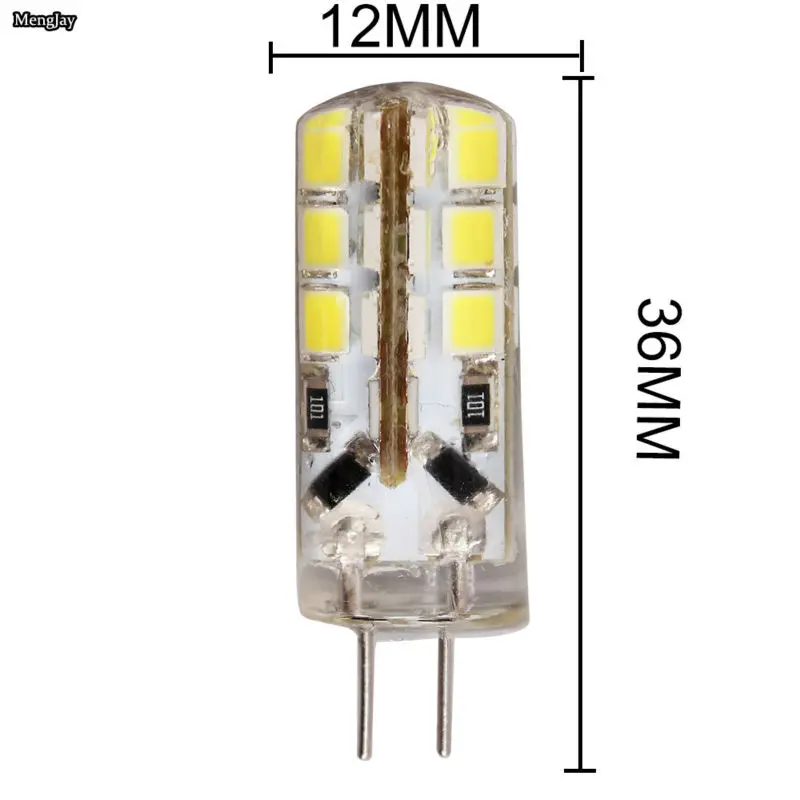 10 шт./лот светодиодная лампа G4 2835 SMD 6 Вт 12 в пост. Тока 24 светодиодные галогенные
