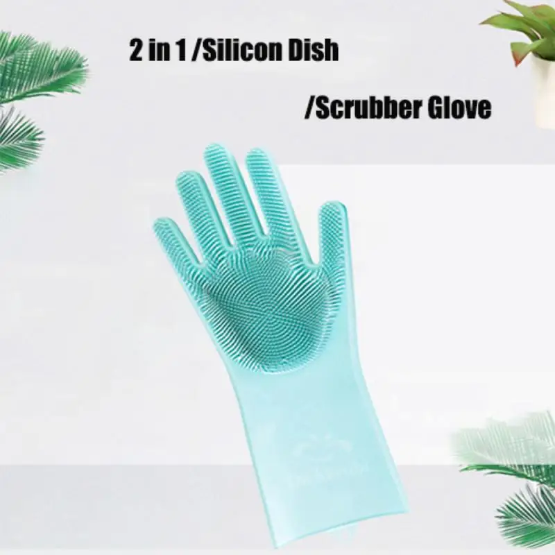 Green Right Hand 1 шт. перчатки для чистки автомобиля щетки силиконовые перчатки для чистки посуды с чистящей щеткой кухонные перчатки для уборки - Цвет: Green Right Hand