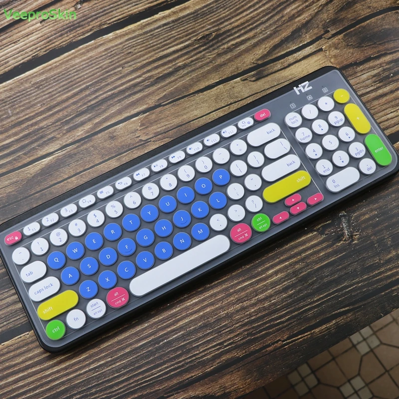 candyblue Клавиатура кожного покрова подходит logitech K780 и мульти-устройство Беспроводной клавиатура ультра тонкий силиконовый чехол для ноутбука - Цвет: candyblue