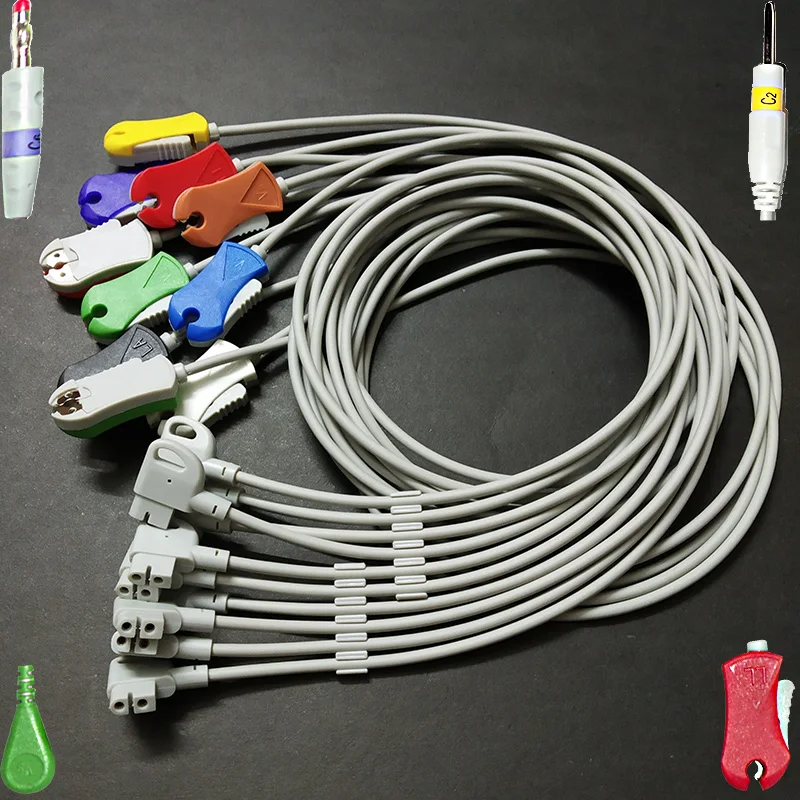 

Совместимость Phillips HP M1716B/M1713B leadwire set, 4,0 banana/Din 3,0 plug/clip/snip EKG/ECG 10-leadwire, AHA или EIC.