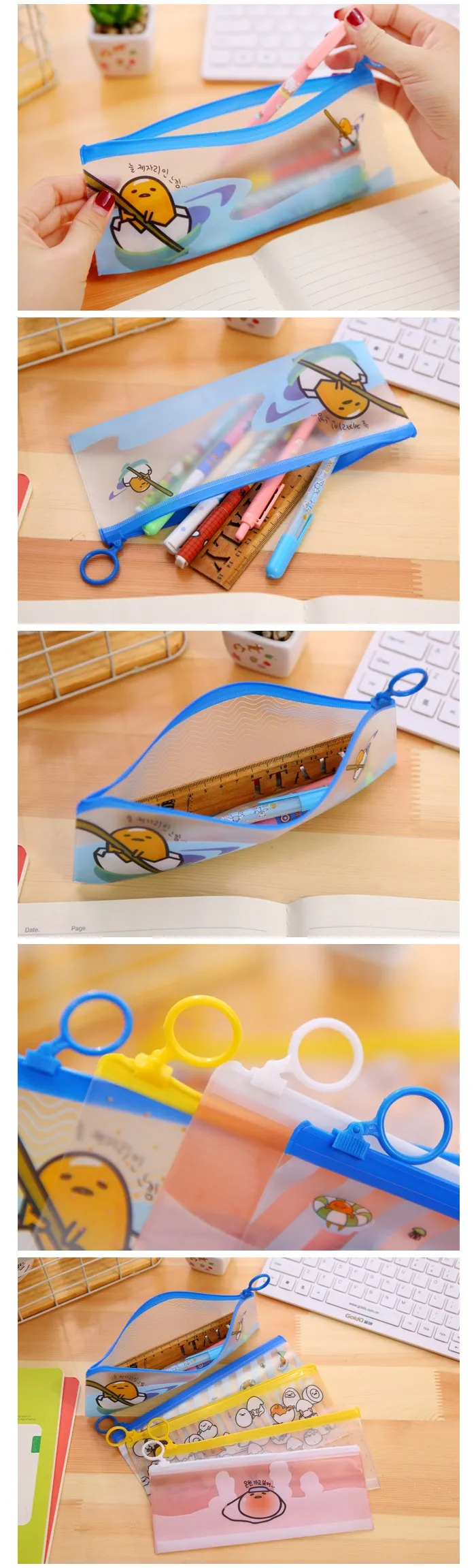 Новинка Gudetama Lazy Egg PVC водонепроницаемая сумка-карандаш для хранения канцелярских принадлежностей, сумка-Органайзер, школьные принадлежности, студенческий приз