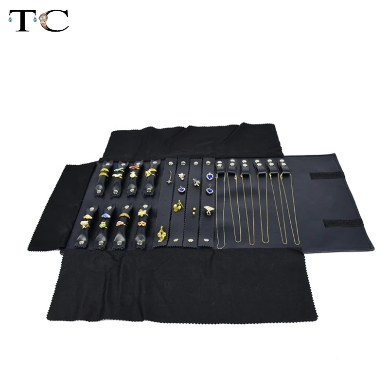 Кожаная складная сумка в рулоне для ювелирных изделий Портативная путешествий