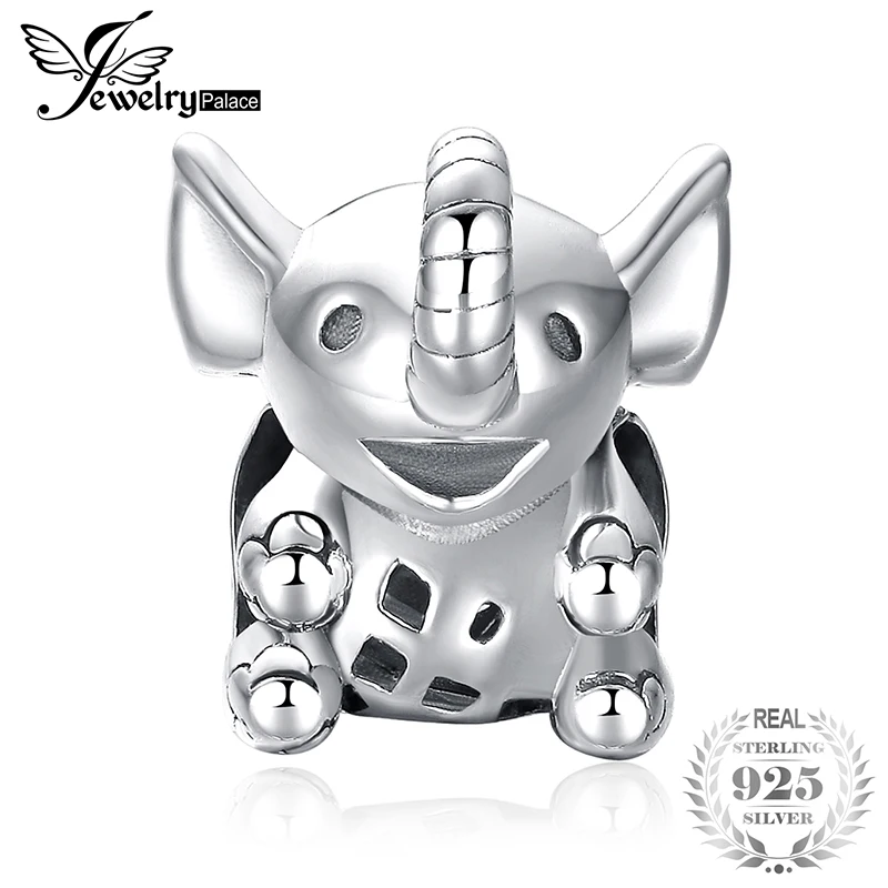 DZ318400 JewelryPalace 925 пробы серебро Дамбо большие ухо Слон Шарм Бусины Fit Браслеты для женщин как красивые подарки DIY ювелирные изделия - Цвет: DZ318400
