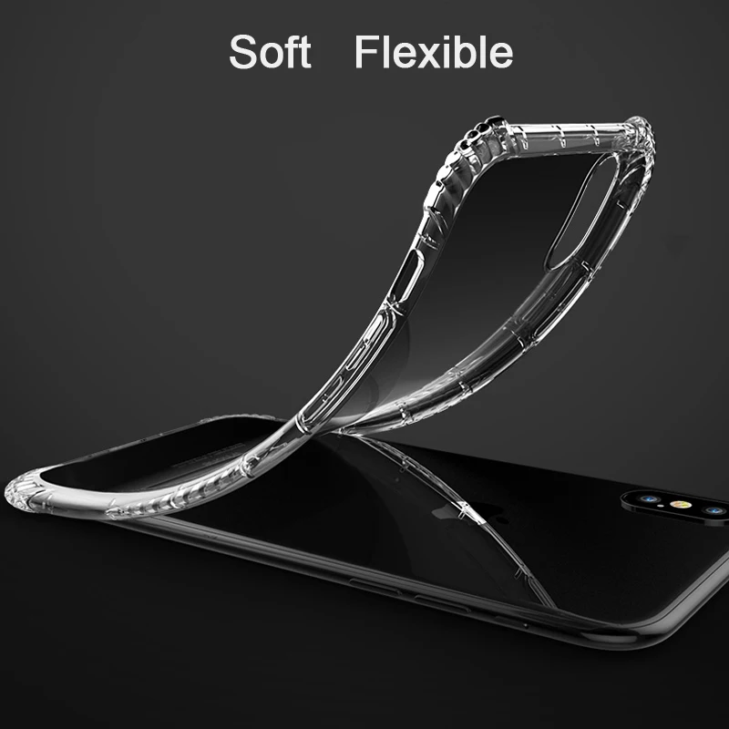 Противоударный мягкий прозрачный чехол CAPSSICUM для iPhone X Xs Max XR воздушная подушка