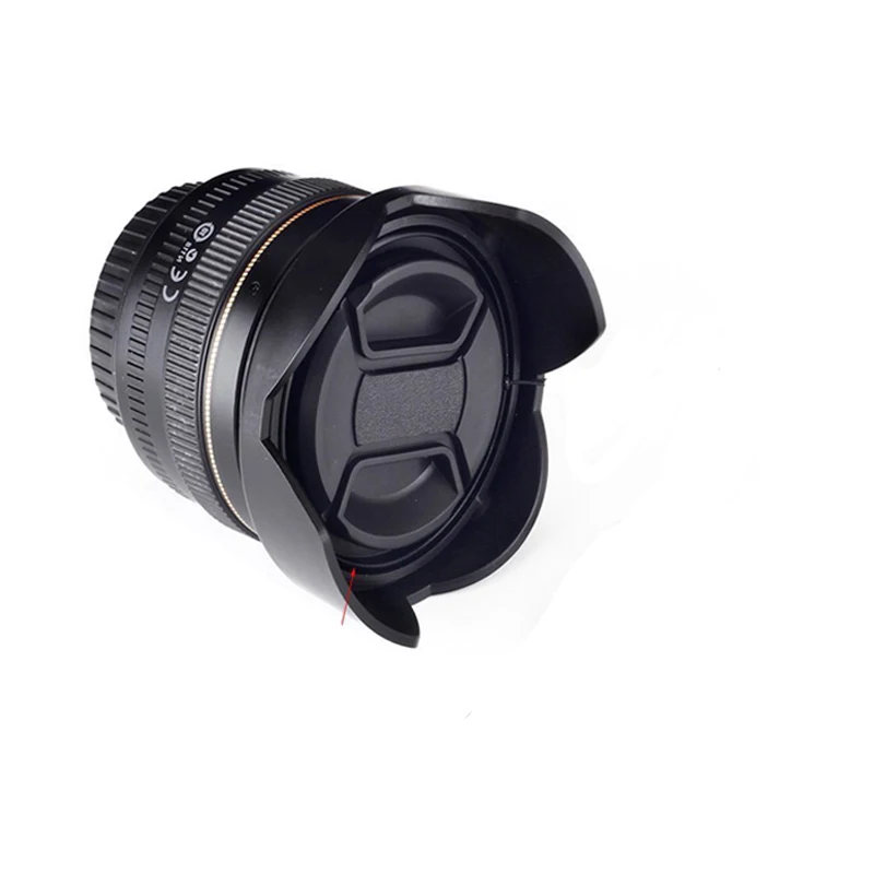 Бленда объектива + УФ фильтр крышка Универсальный Тюльпан Лепесток цветок резьба