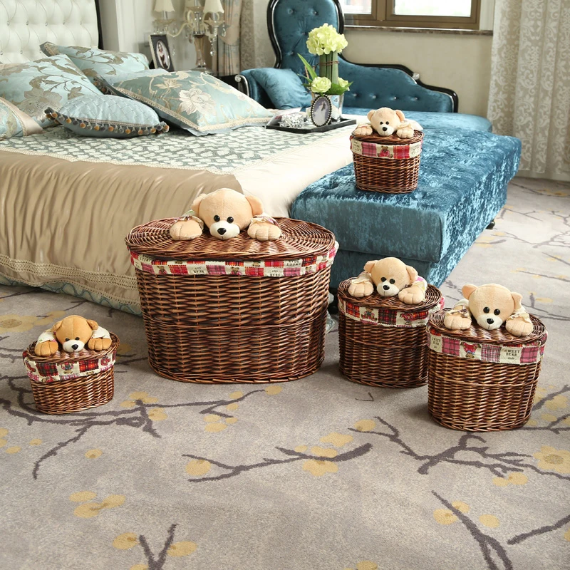 Маленькое и большое ведро для белья ивовая корзина хранения одежды короб