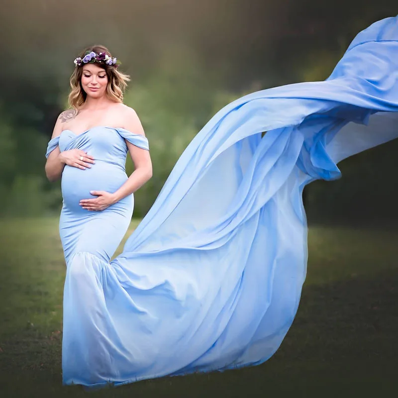 

Платья для беременных с длинным хвостом для фотосъемки реквизит для фотосъемки беременных платья макси для беременных Одежда Платье для бе...