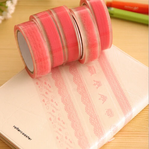 10 шт./лот розовое кружево сделай сам декоративная клейкая лента васи наклейки