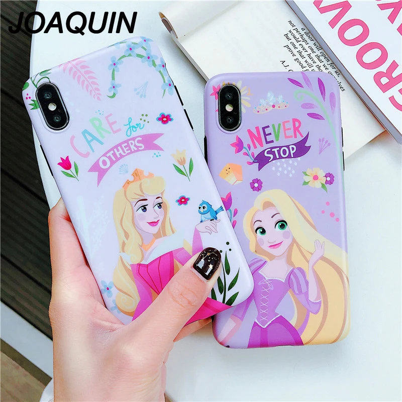 Classic Anime Ariel princess Snow White Cinderella Rapunzel Aurora cover case For iPhone 8 7 6 6s Plus X XR Xs Max back shell |