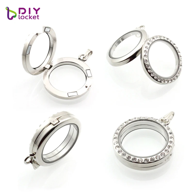 Diylocket 30 мм Круглый Магнитный стеклянный плавающий медальон (4 цвета 8 стилей на