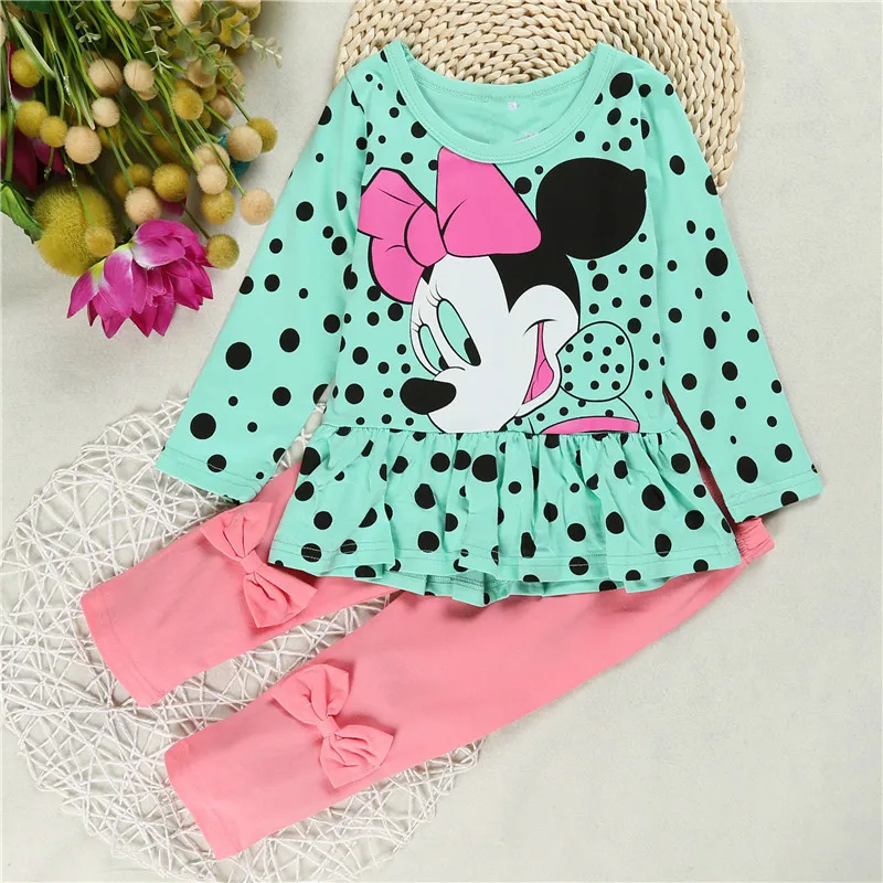 Новая футболка с мышкой Минни + Брюки для девочек костюм новинка комплект одежды