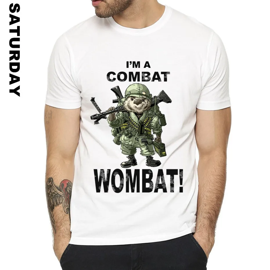 Wombat Lovely Design Funny T Shirt for Men and Women Unisex Comfortable Breathable Graphic Premium T-Shirt Men's Streewear | Мужская