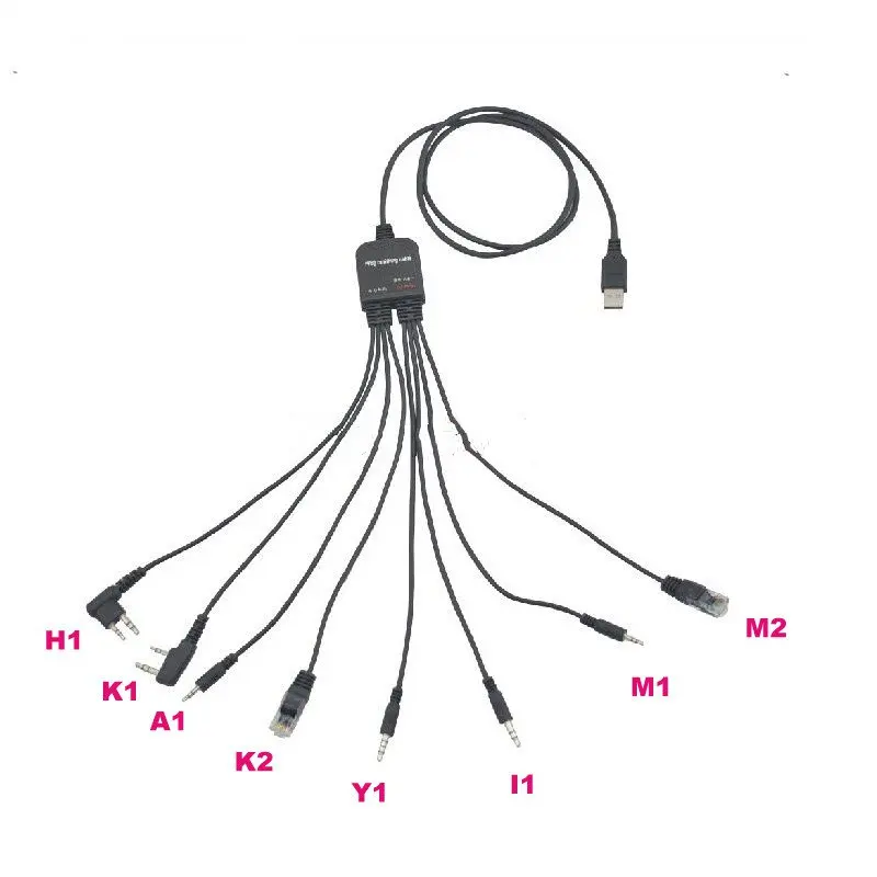 8 в 1 компьютерный USB Кабель для программирования для Kenwood Baofeng Motorola Yaesu для Icom удобная портативная рация автомобильное радио CD программное обеспечение