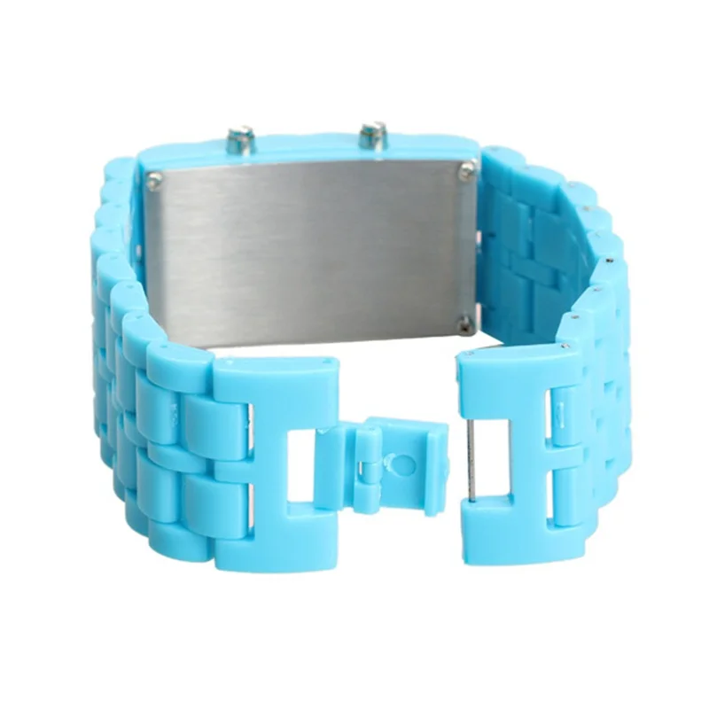Пластиковые наручные часы из лавы светодиодсветодиодный цифровые в стиле Unsex