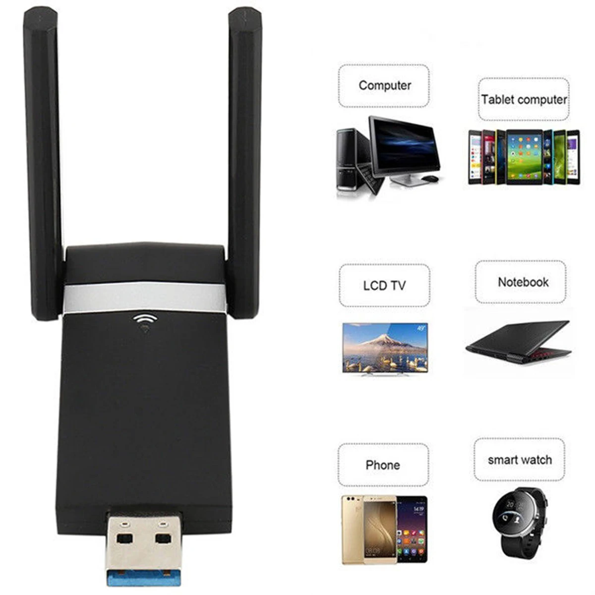 5 8 GHz + 2 4 двухдиапазонный USB WiFi ключ 11AC 1200Mbps USB3.0 беспроводной LAN адаптер| |