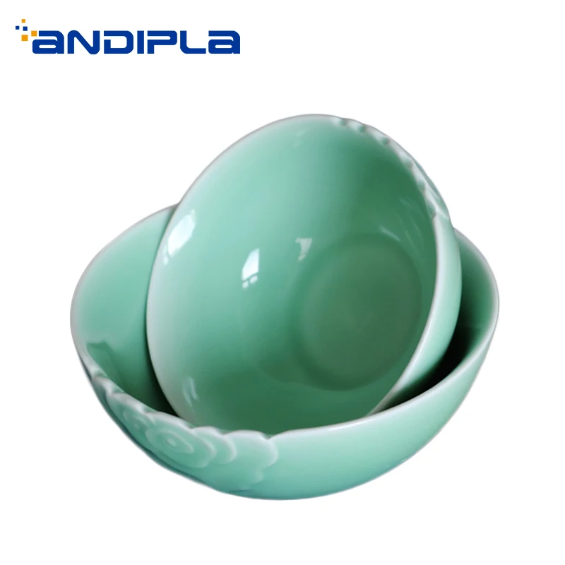 

Vintage Longquan Celadon Bowl Ceramic Rice Bowls Ramen Bowl Home Tableware Dinnerware Kitchen Accessories Container Decoration