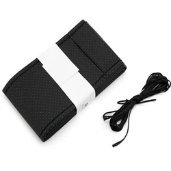 Black line DIY чехлы на руль из мягкой волокнистой кожи, оплетка на руль автомобиля с иглой и резьбой, автомобильные аксессуары - Название цвета: Black line