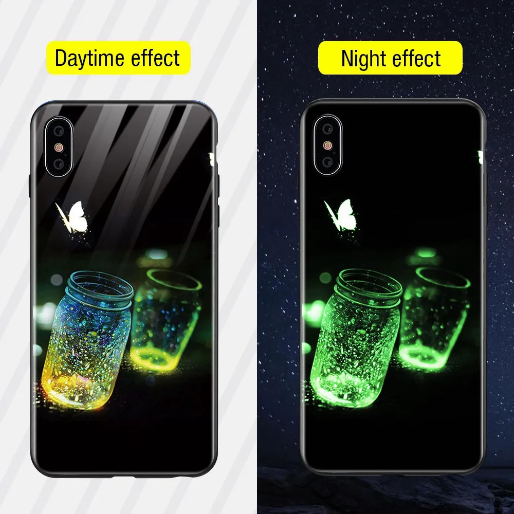 Style10 TOMKAS светящийся стеклянный чехол с животными для iPhone X XS MAX XS роскошный силиконовый чехол для телефона для iPhone 7 8 Plus Чехлы для iPhone 6 S 6 S - Цвет: Style10
