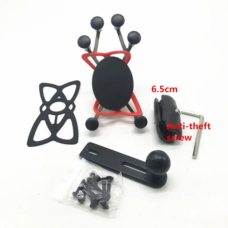 Anti-theft lever kit Скутер мотоцикл тормоз/сцепление резервуар База держатель для сотового телефона Подставка для 3,5-6,5 дюймов мобильных телефонов и gps - Цвет: Anti-theft lever kit