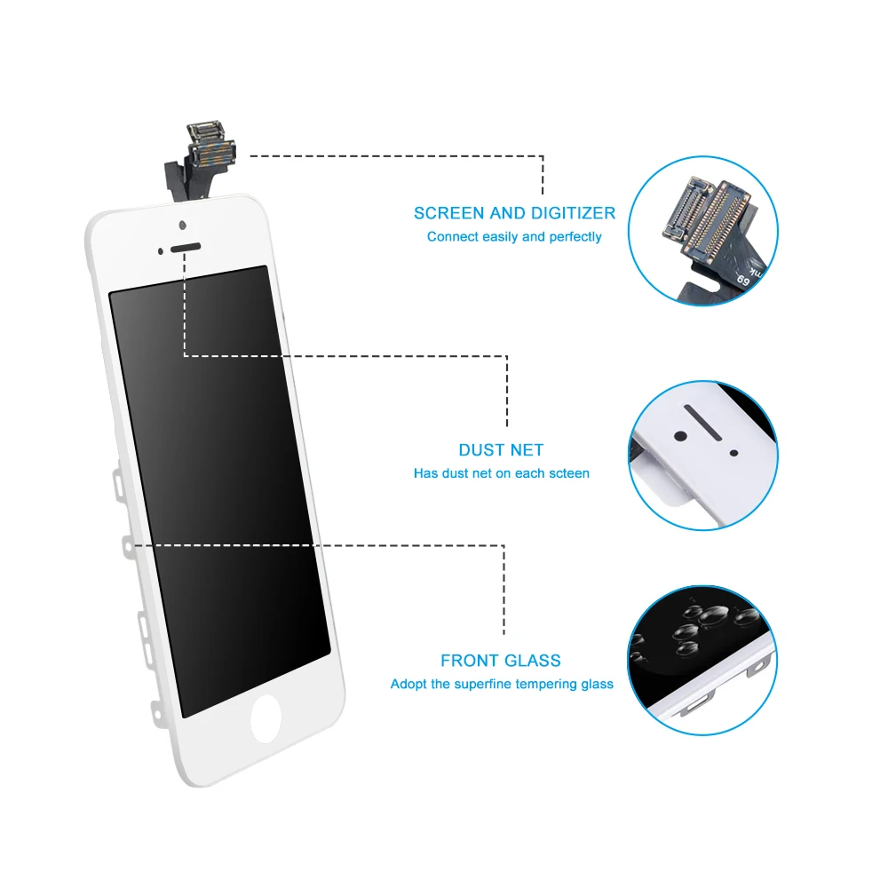 100% Высокое качество для iPhone 5 Экран ЖК дисплей Замена 4 0 дюймов полный комплект