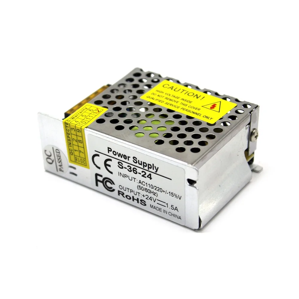 DC24V 1.5A 36 Вт выключатель питания светодиодный трансформатор 100 240 В AC dc 24 для полосы