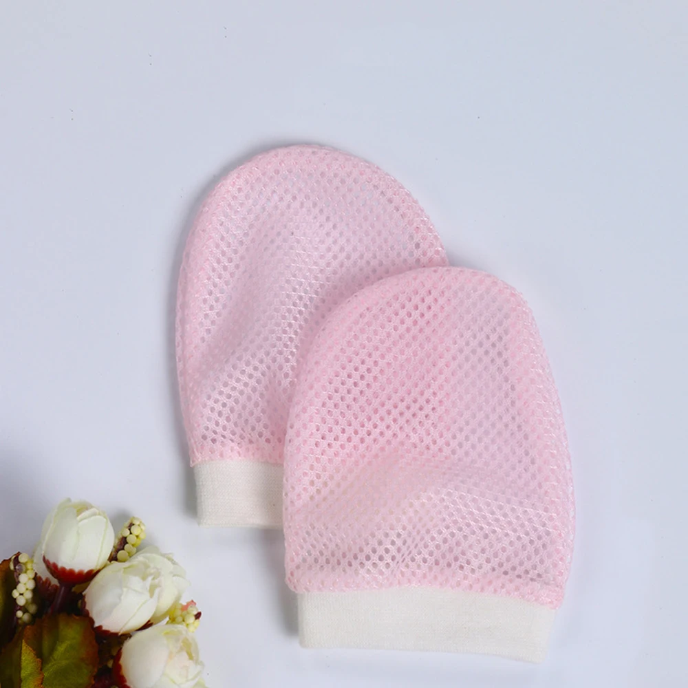 pink Новые модные детские перчатки с дышащей сеткой, противозахватные перчатки для новорожденных с защитой от царапин, удобные перчатки - Цвет: pink