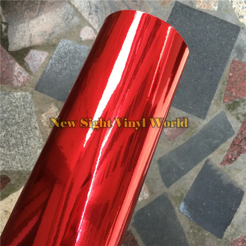 Растягивающаяся красная Хромовая виниловая пленка для автомобиля|wrap film|red chrome vinyl