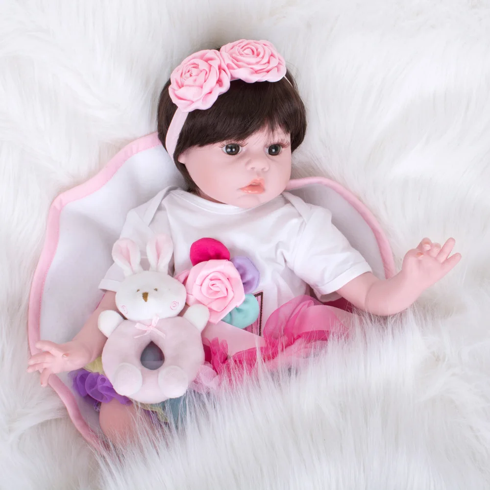 22 &quotДевочка Кукла reborn ткань тело babie с бутылочка соской Bebe живой bonecas подарок