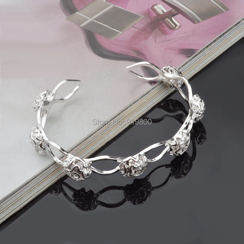 Мода стерлингового серебра 925 браслеты роза открыть для женщин braccialetti за ле донн |