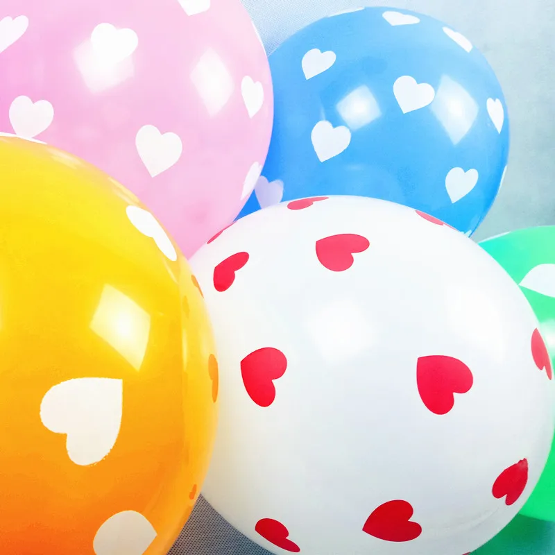 100 шт. 12 дюймов розовый шар с сердечками на День святого Валентина романтические