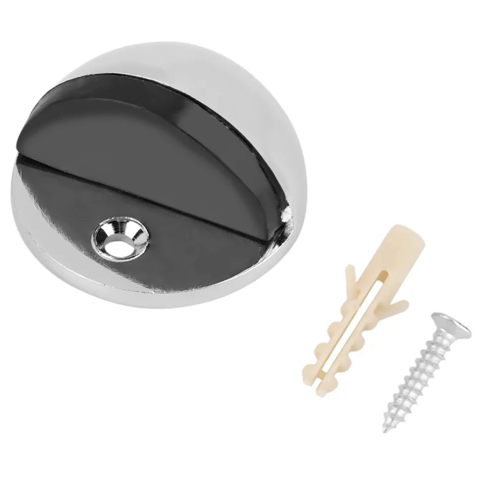 1pc New APS Zinc alloy Satin Chrome Half Moon Door Stopper Wood Holder 44mm Dia Casting Floor-mounted Stops | Обустройство дома