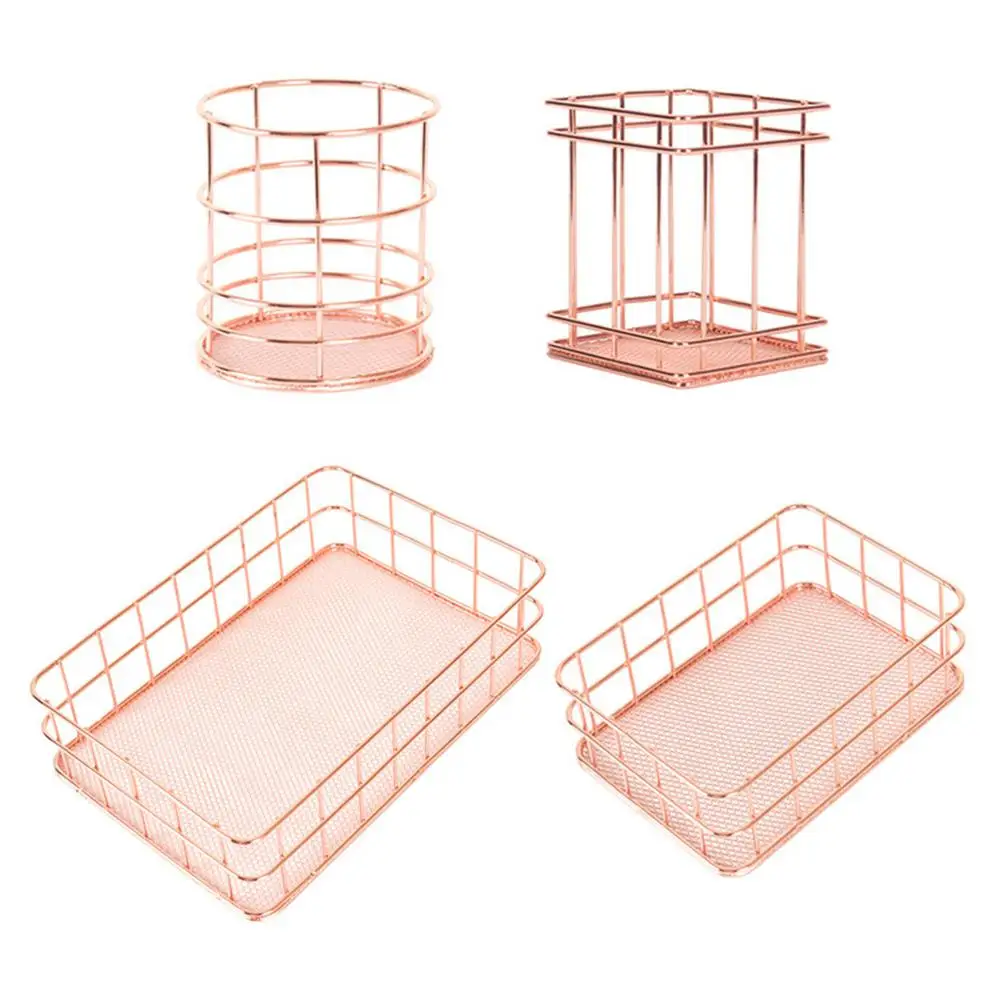 Яркий гламурный скандинавский стиль держатель для макияжа металлическая