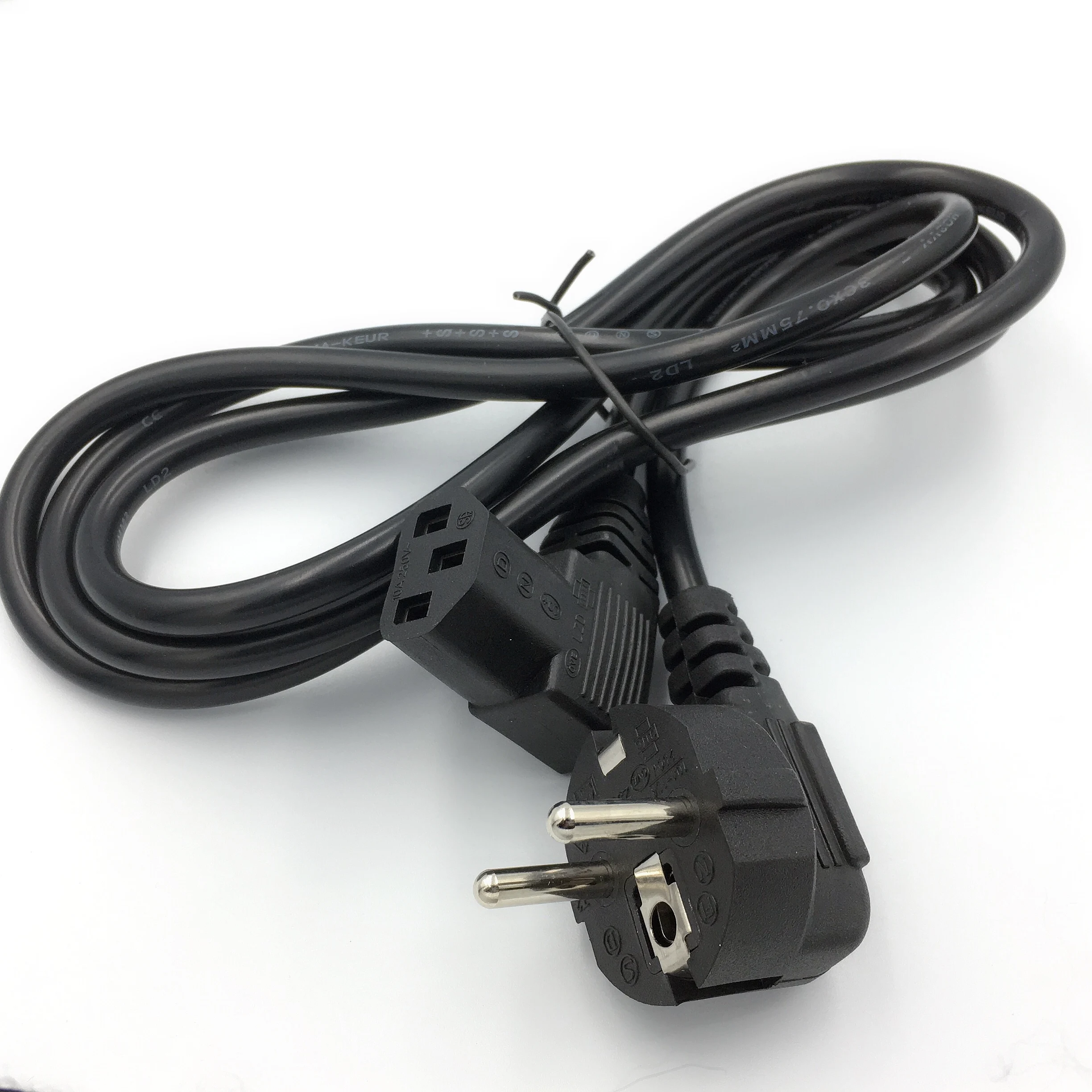 5FT C13 IEC чайник 90 правый угол градусов к европейским 2 контактный круглый AC EU Plug