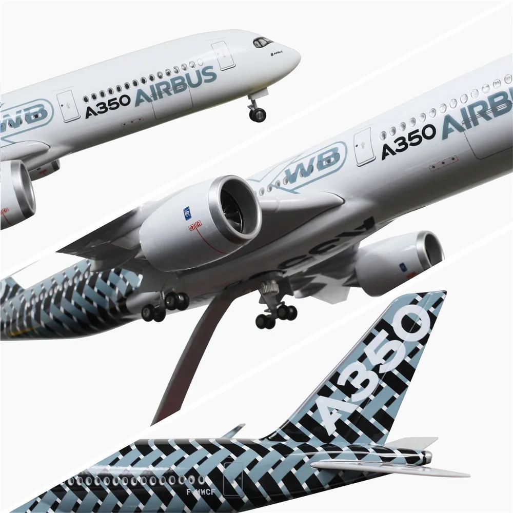 46 см 1:160 литая модель самолета Airbus A350 светодиодный светильник (Сенсорное или