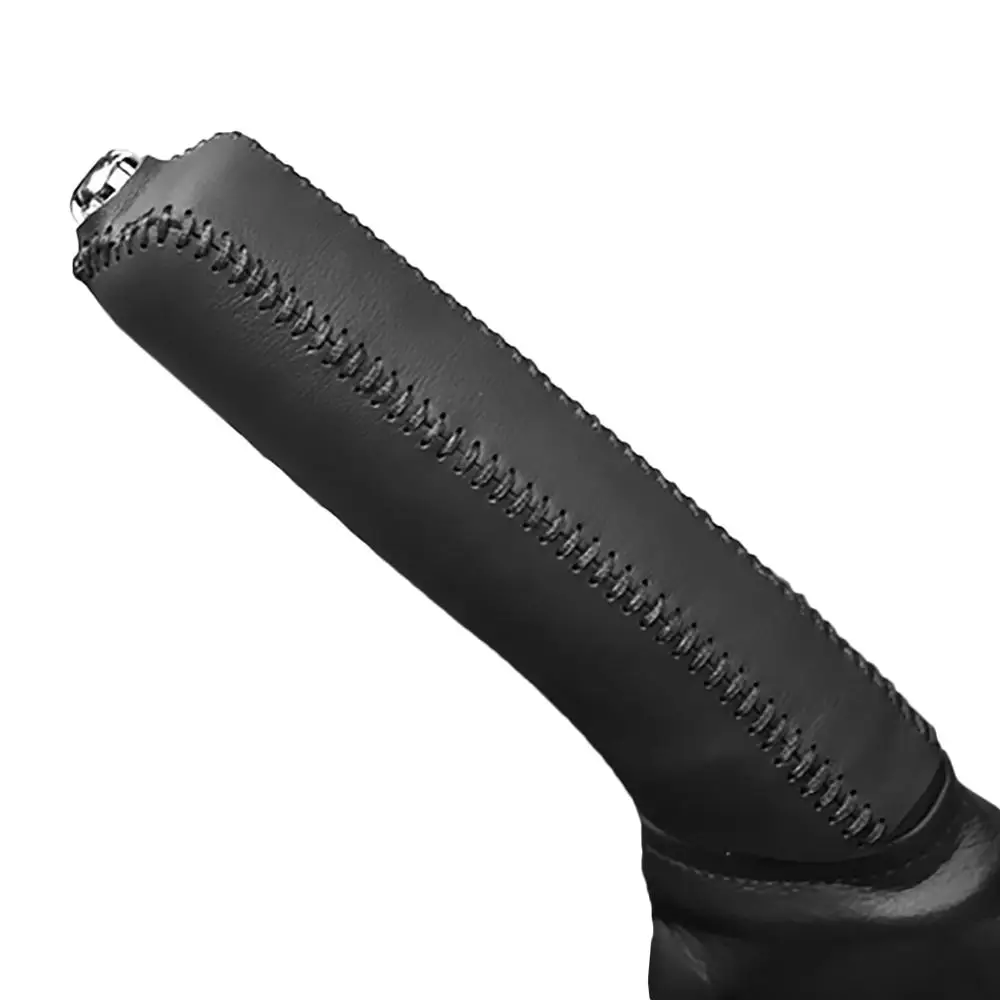 HandbrakeCover Black PONSNY Шестерни/стояночного тормоза/рулевого управления пояса из натуральной кожи чехлы Чехол для Защитные чехлы для сидений, сшитые специально для Toyota Corolla 2007-2009 Corolla-EX 2009-2013 Ручная прострочка - Название цвета: HandbrakeCover Black