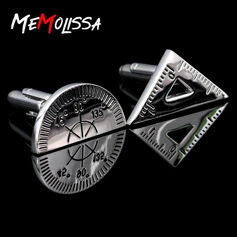 

MeMolissa Топ дизайнерские запонки треугольная линейка запонки в форме транспортира мужские рубашки манжеты ювелирные изделия Abotoaduras мужской п...