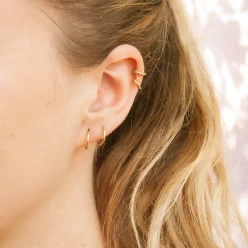 Женские серьги кольца Aros Mujer Oreja простые из стерлингового серебра 925 пробы с