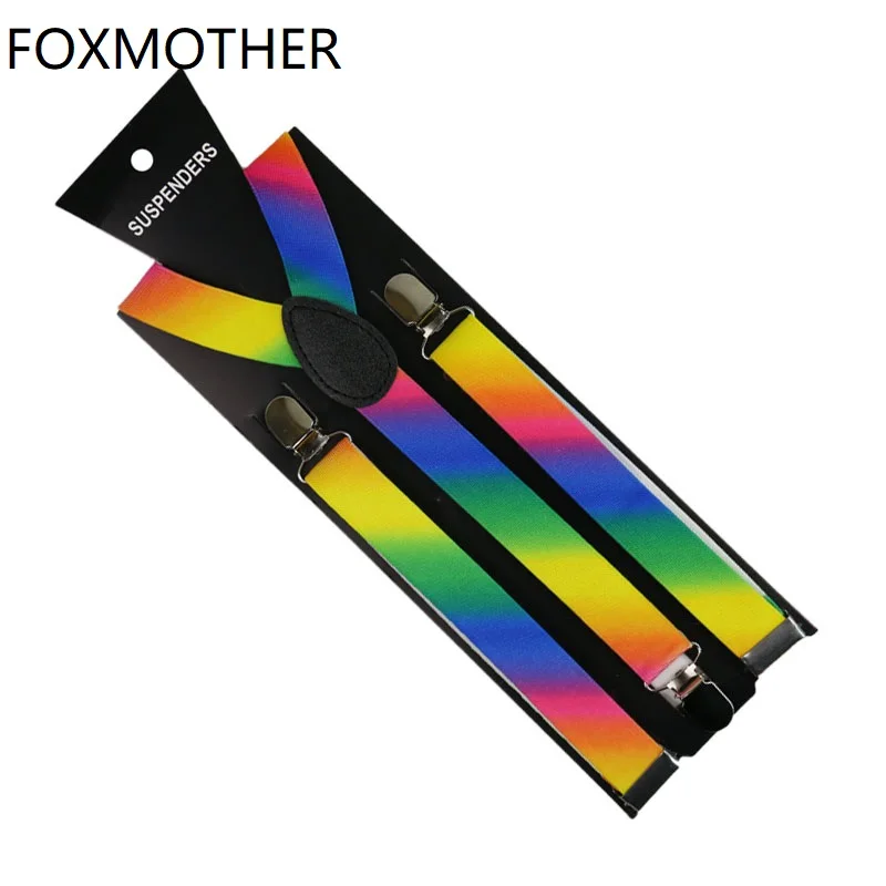Подтяжки FOXMOTHER унисекс регулируемые y образные Эластичные подтяжки в полоску