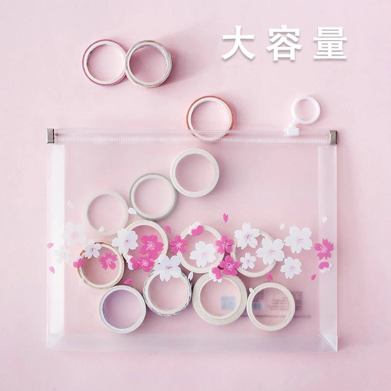 1 шт. Kawaii прозрачный пластиковый пенал для документов сумка на молнии офисные и