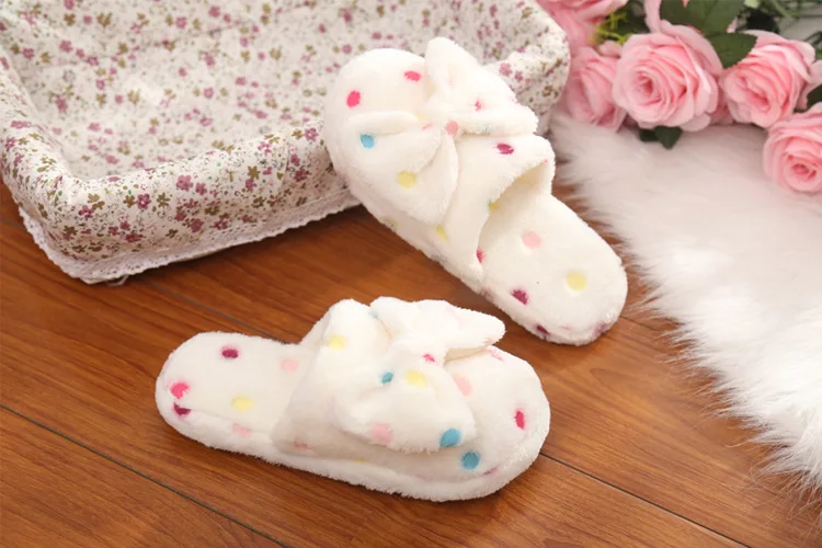 Домашние тапочки; Прямая поставка с фабрики; Pantufas; тапочки с большим бантом; женские зимние теплые тапочки из хлопчатобумажной ткани; домашняя обувь