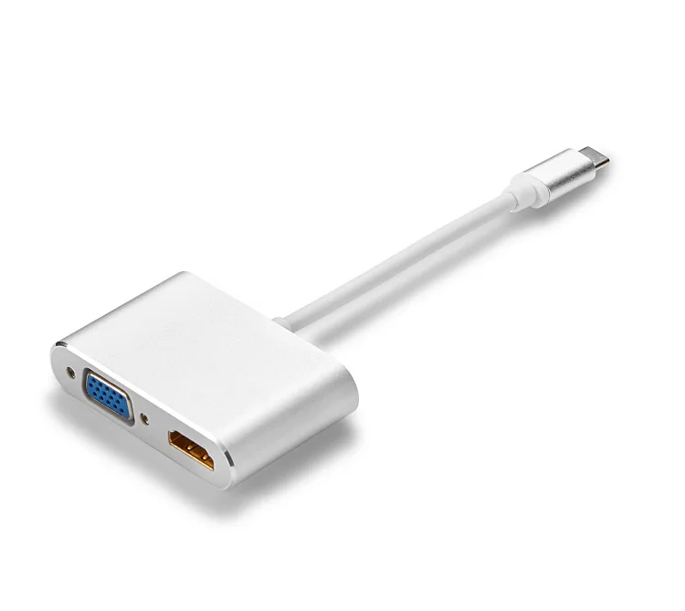 1 шт. usb 3. Кабель переходник с Type c на HDMI + VGA 2 в 2k * 4K 1080P|Кабели VGA| |