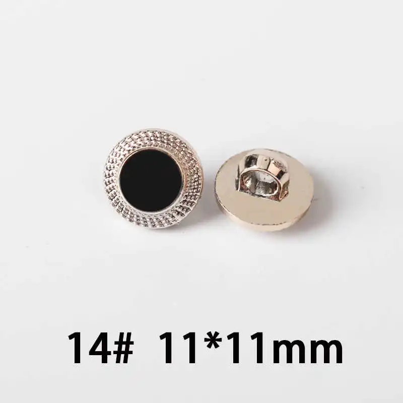 No14 11mm 50 шт./компл. цвета: черный, золотистый, Серебристый; швейные пуговицы, 11-12 мм Пластик пуговицы, аксессуары для шитья для Костюмы DIY одежда, блузки для детей, украшения - Цвет: No14 11mm