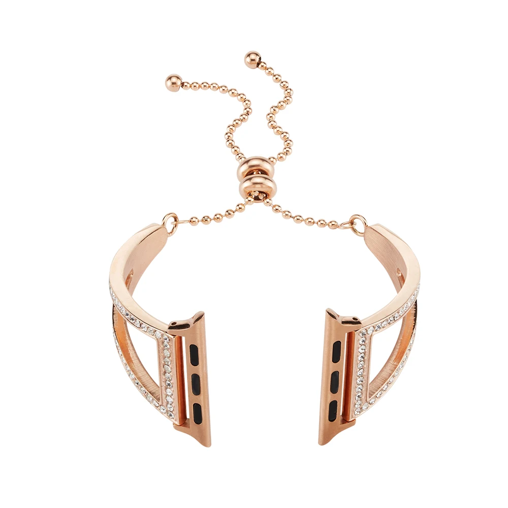 OSRUI с кристалалми и стразами ремешок для Apple Watch группа 42 мм 38 нержавеющая сталь